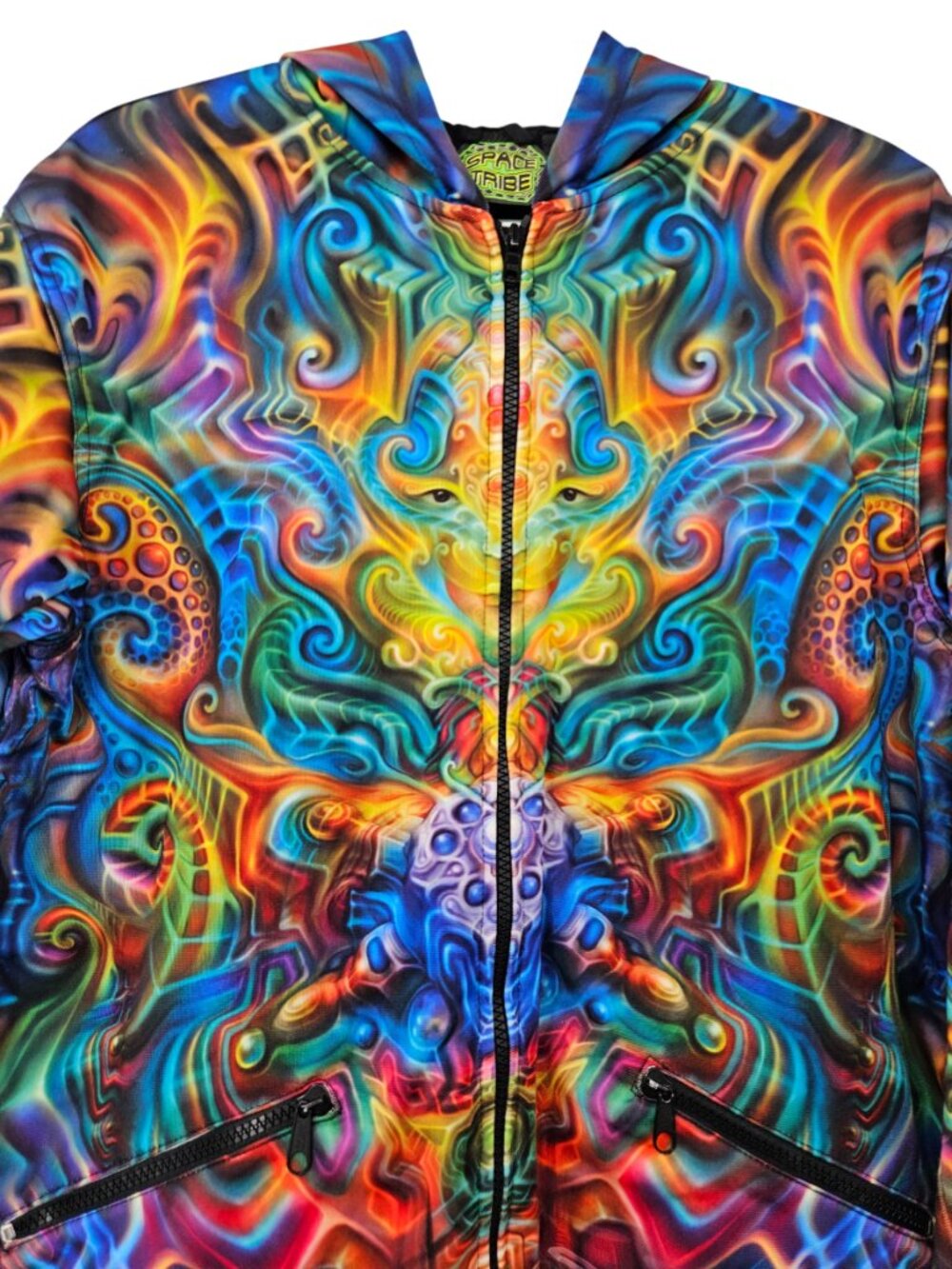 Space Tribe Sublime Hooded Jacket In Holographic Altar Men's Size M Full Zip - Picture 5 of 14